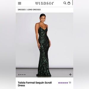 Green and black sequin maxi dress from Windsor